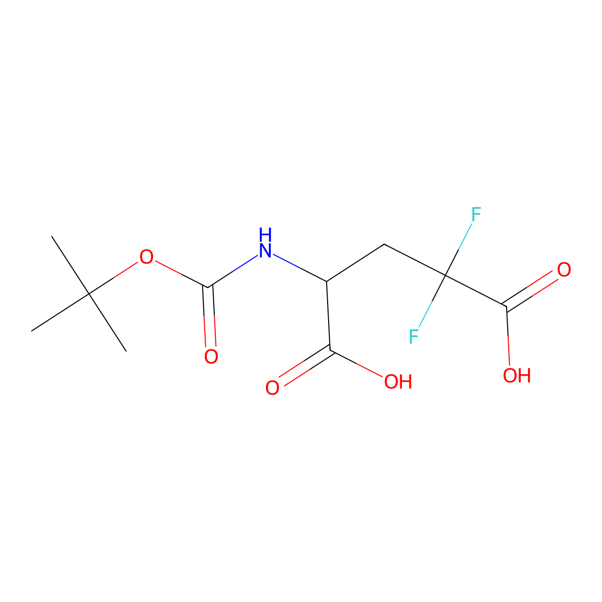 4-{[(Tert-butoxy)carbonyl]amino}-2,2-difluoropentanedioic acid molecular structure, CAS 2385208-38-6