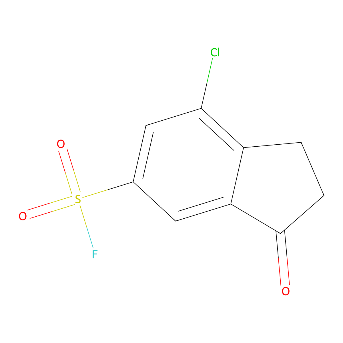 7-chloro-3-oxo-2,3-dihydro-1H-indene-5-sulfonyl fluoride molecular structure, CAS 2385208-97-7