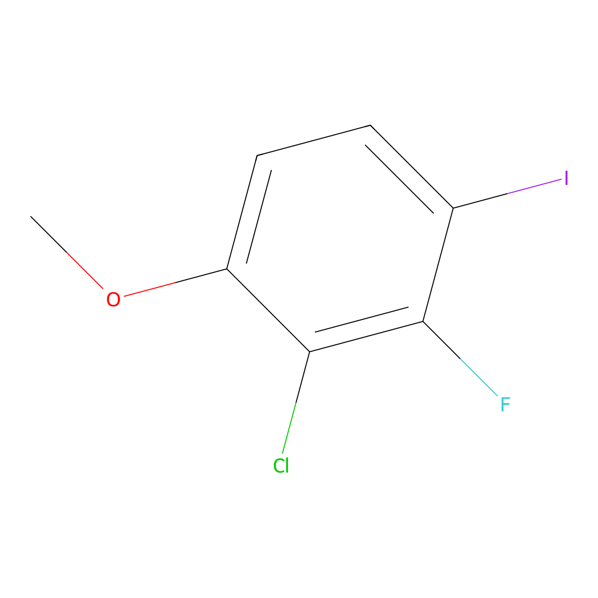 2-Chloro-3-fluoro-4-iodo-1-methoxybenzene molecular structure, CAS 2385211-22-1