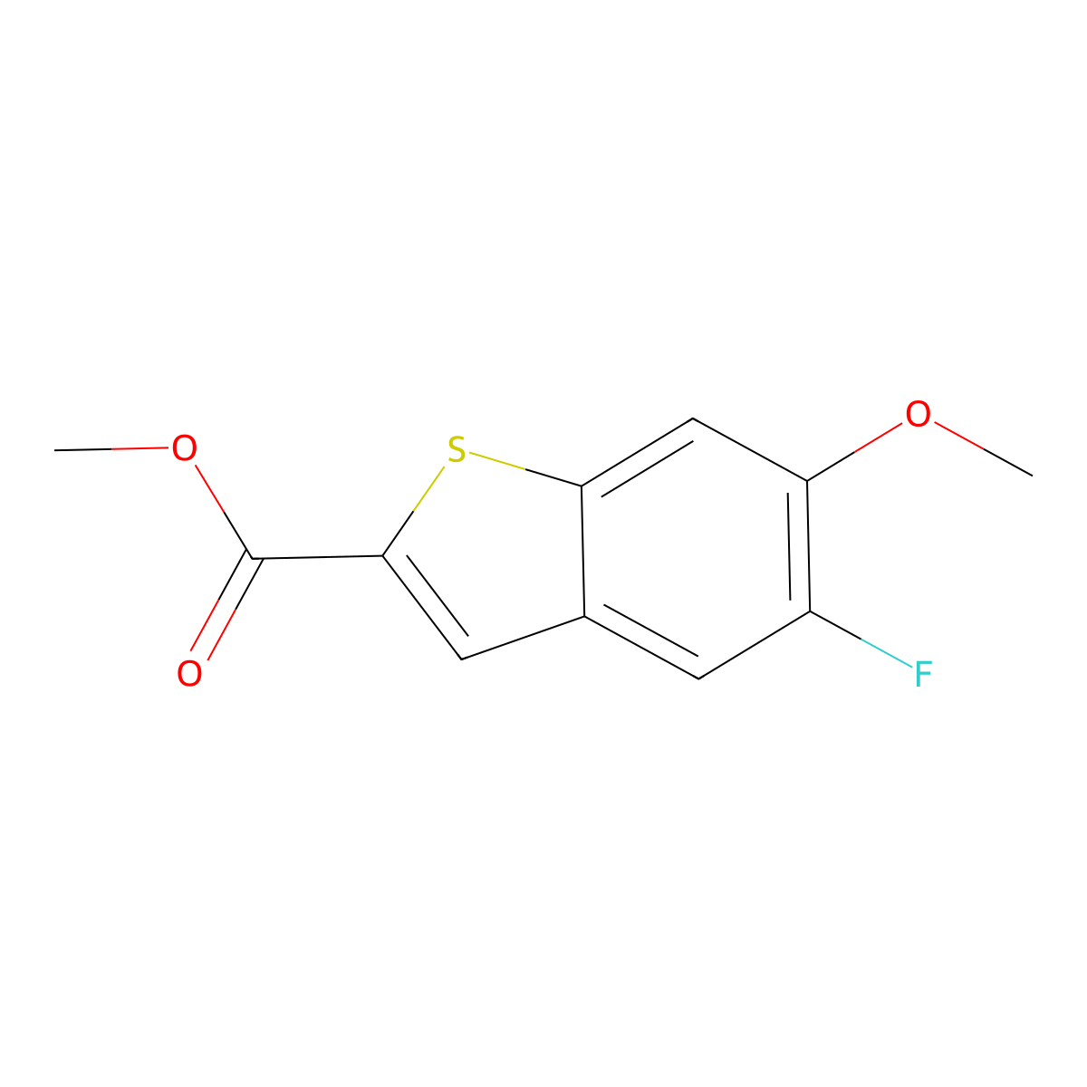 Methyl 5-Fluoro-6-methoxybenzothiophene-2-carboxylate molecular structure, CAS 2385215-54-1