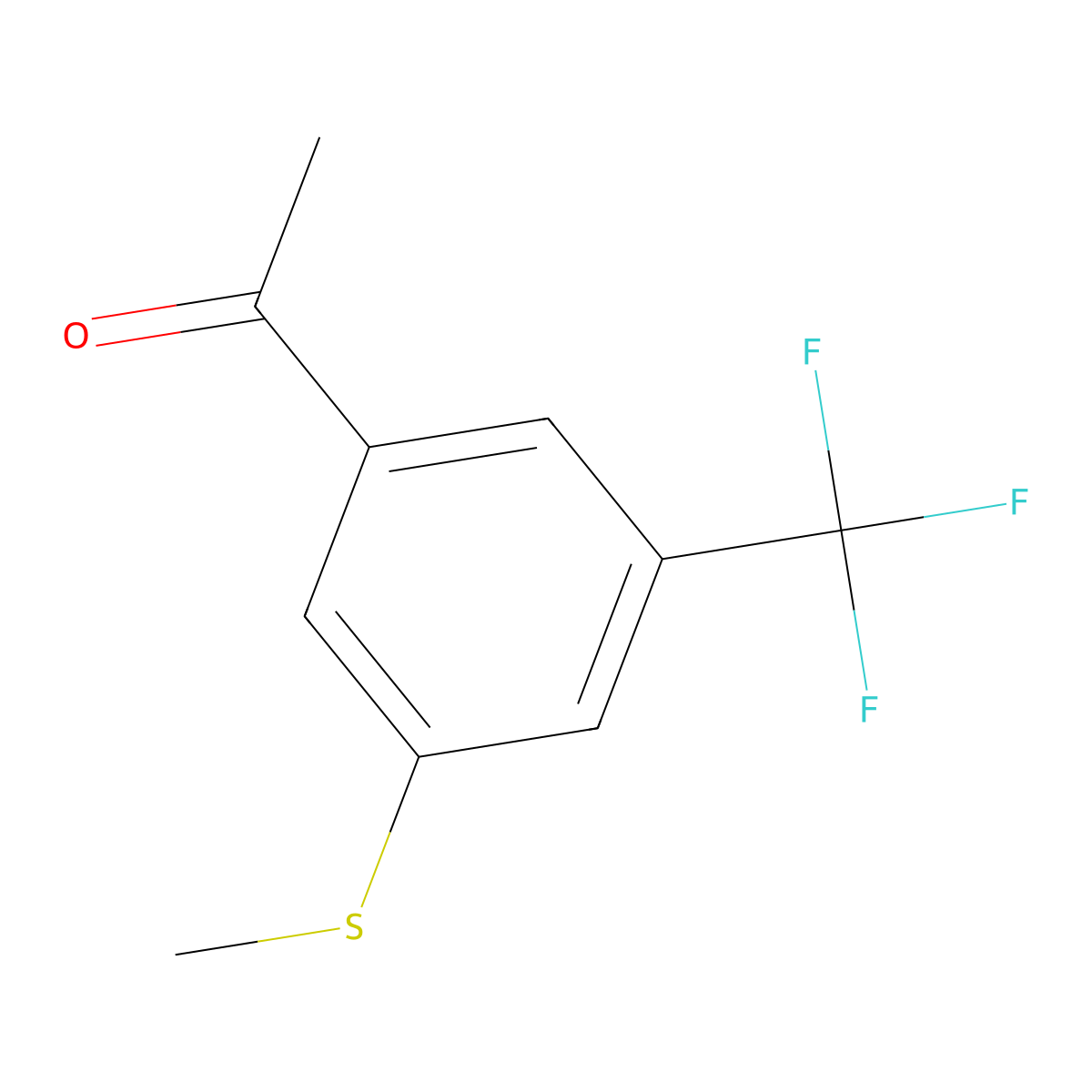 1-(3-(Methylthio)-5-(trifluoromethyl)phenyl)ethanone molecular structure, CAS 2385216-84-0