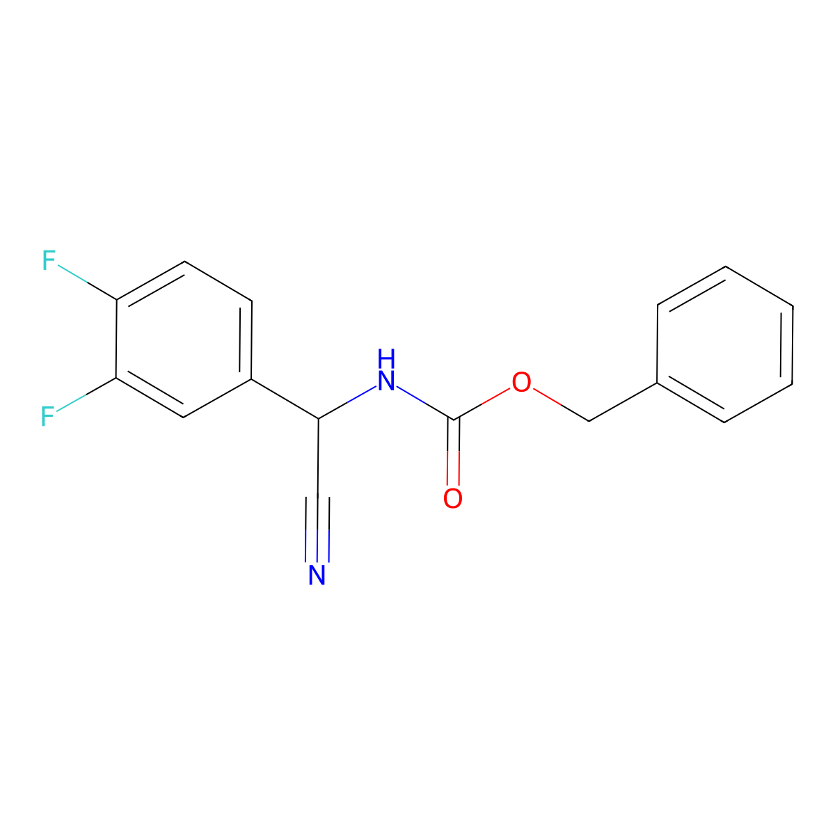 benzyl N-[cyano(3,4-difluorophenyl)methyl]carbamate molecular structure, CAS 2385220-63-1