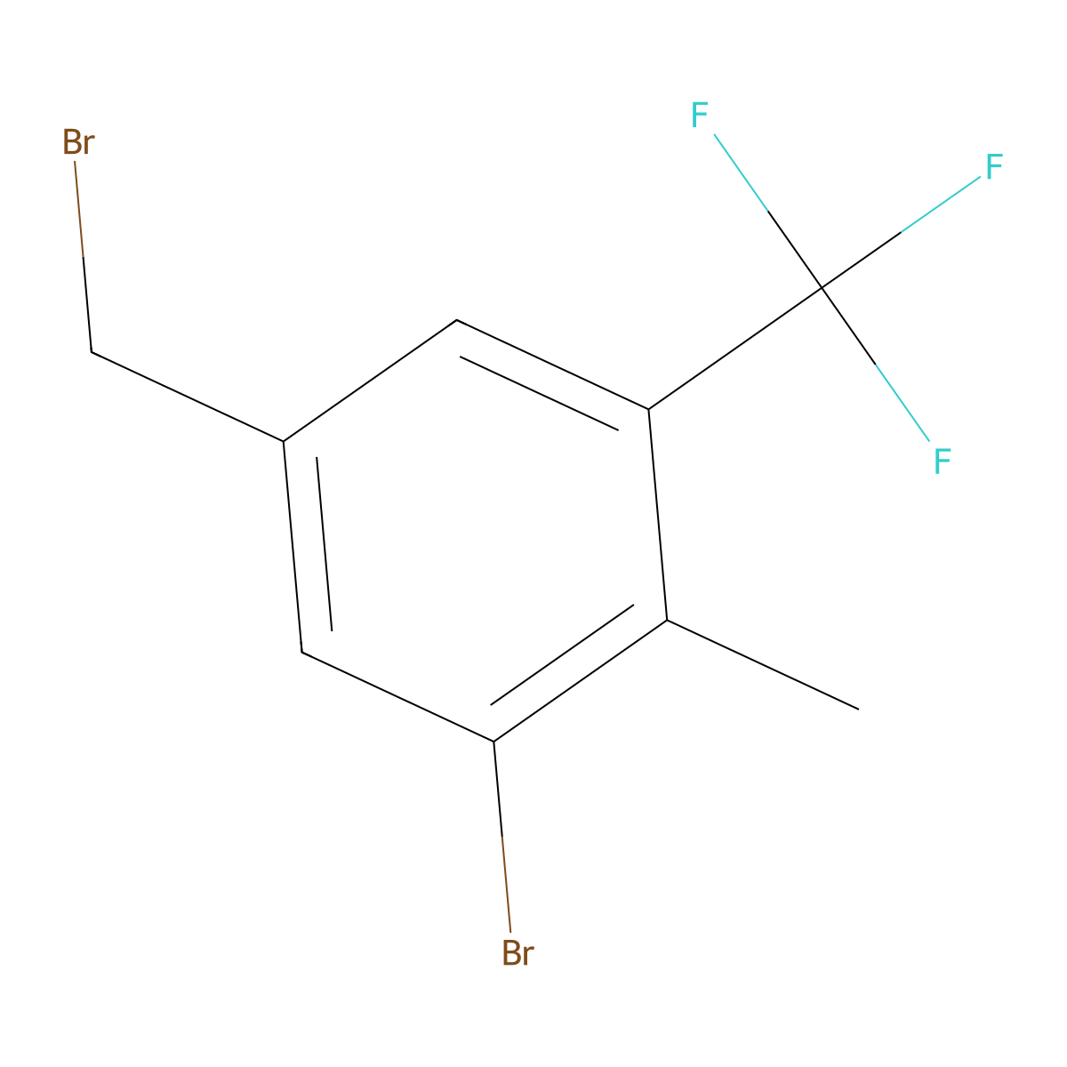 3-Bromo-4-methyl-5-(trifluoromethyl)benzyl bromide molecular structure, CAS 2385223-45-8