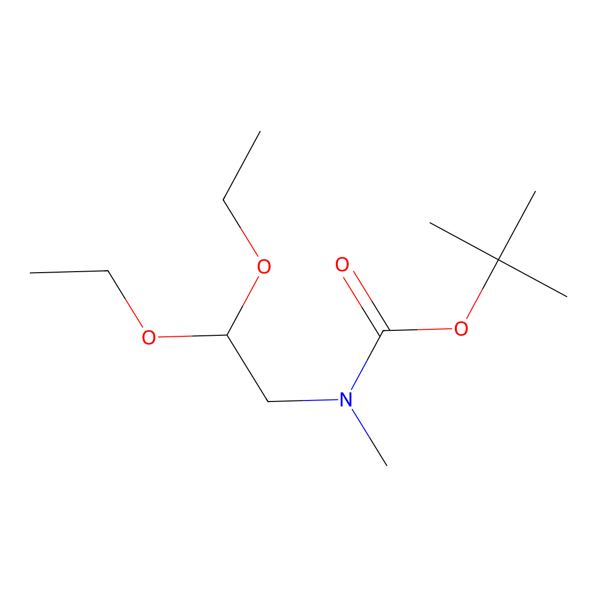 Tert-butyl 2,2-diethoxyethyl(methyl)carbamate molecular structure, CAS 2385224-11-1