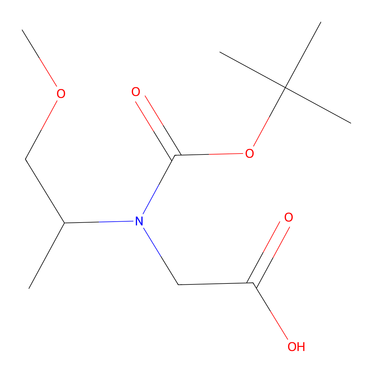 2-{[(Tert-butoxy)carbonyl](1-methoxypropan-2-yl)amino}acetic acid molecular structure, CAS 2385225-07-8