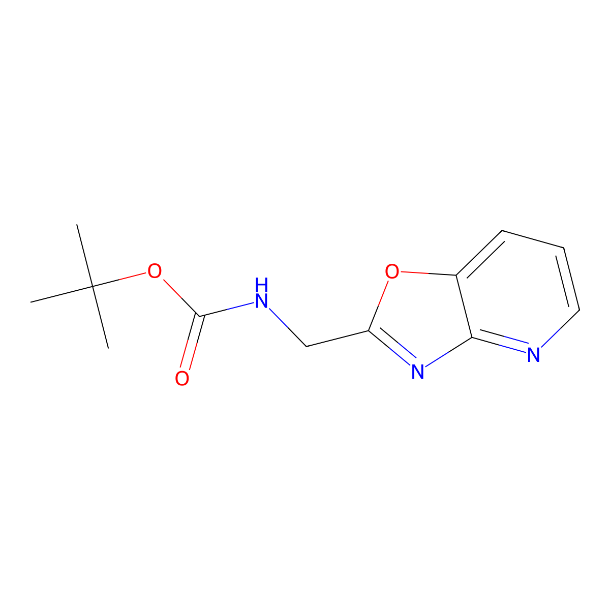 tert-butyl N-({[1,3]oxazolo[4,5-b]pyridin-2-yl}methyl)carbamate molecular structure, CAS 2385231-34-3