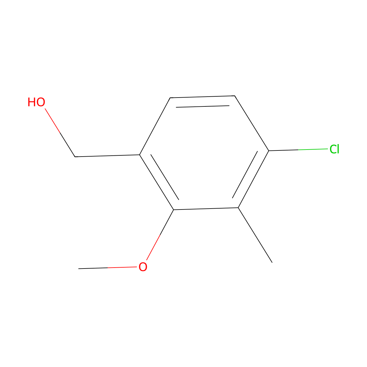 (4-Chloro-2-methoxy-3-methylphenyl)methanol molecular structure, CAS 2385234-56-8