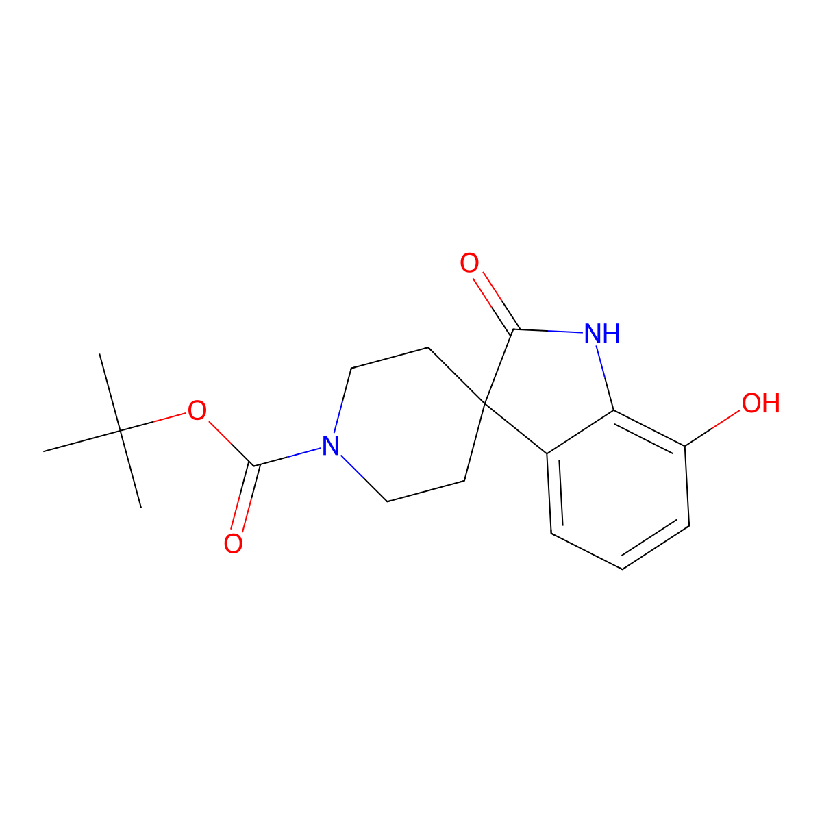 tert-Butyl 7-hydroxy-2-oxospiro[indoline-3,4'-piperidine]-1'-carboxylate molecular structure, CAS 2385240-93-5