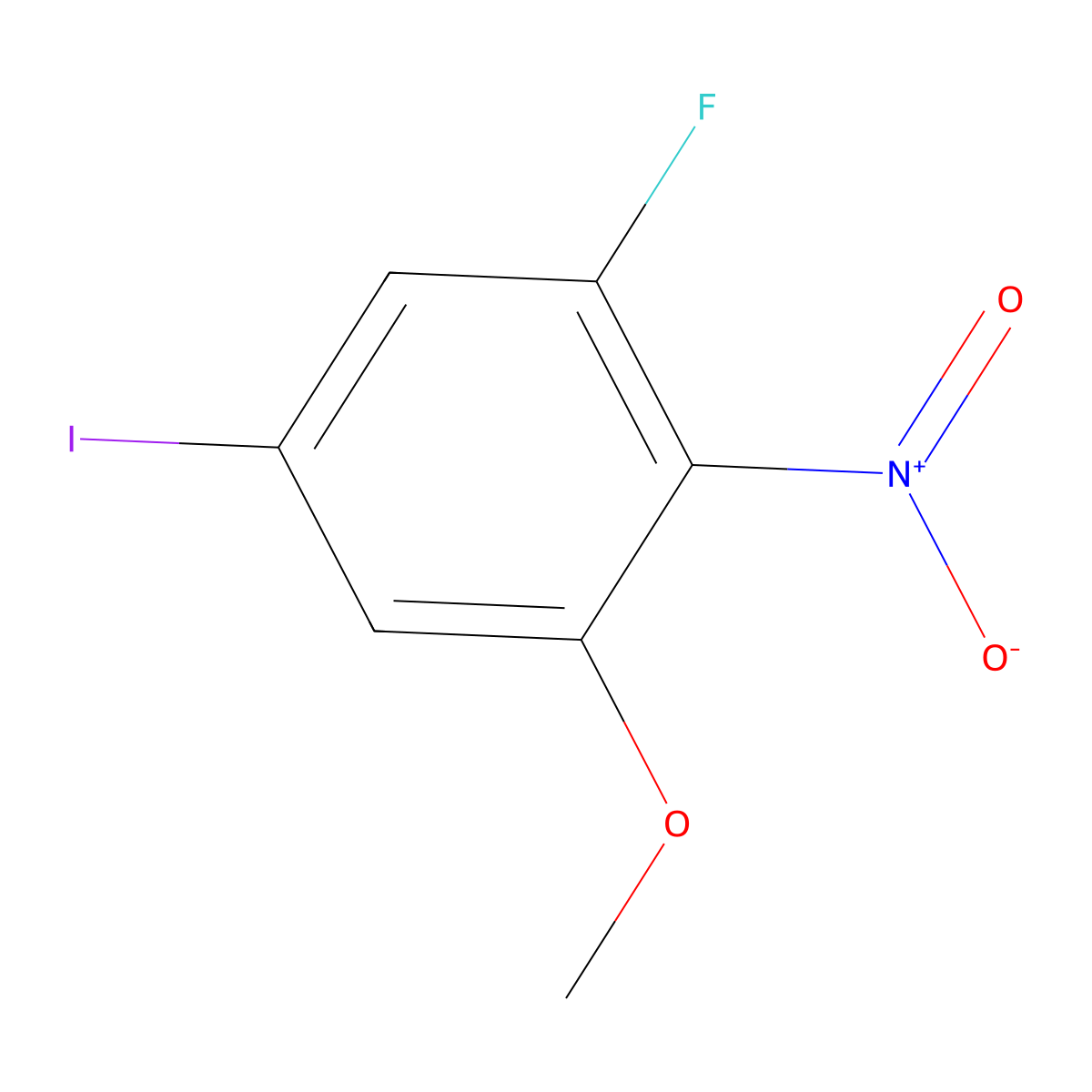1-Fluoro-5-iodo-3-methoxy-2-nitrobenzene molecular structure, CAS 2385244-13-1