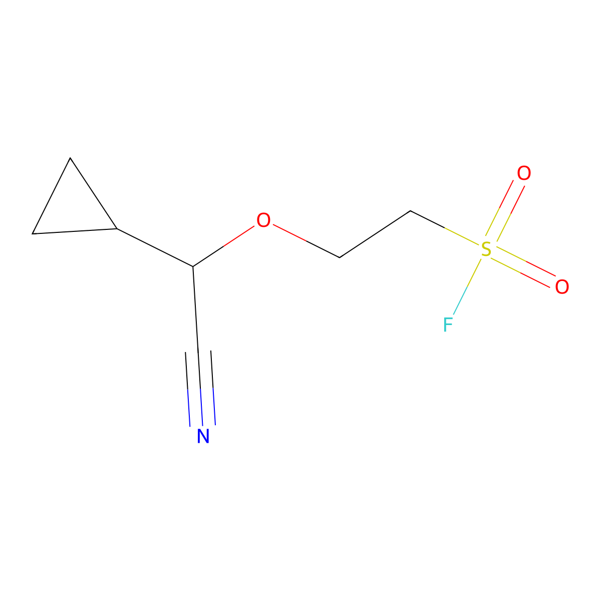 2-[Cyano(cyclopropyl)methoxy]ethane-1-sulfonyl fluoride molecular structure, CAS 2385246-49-9