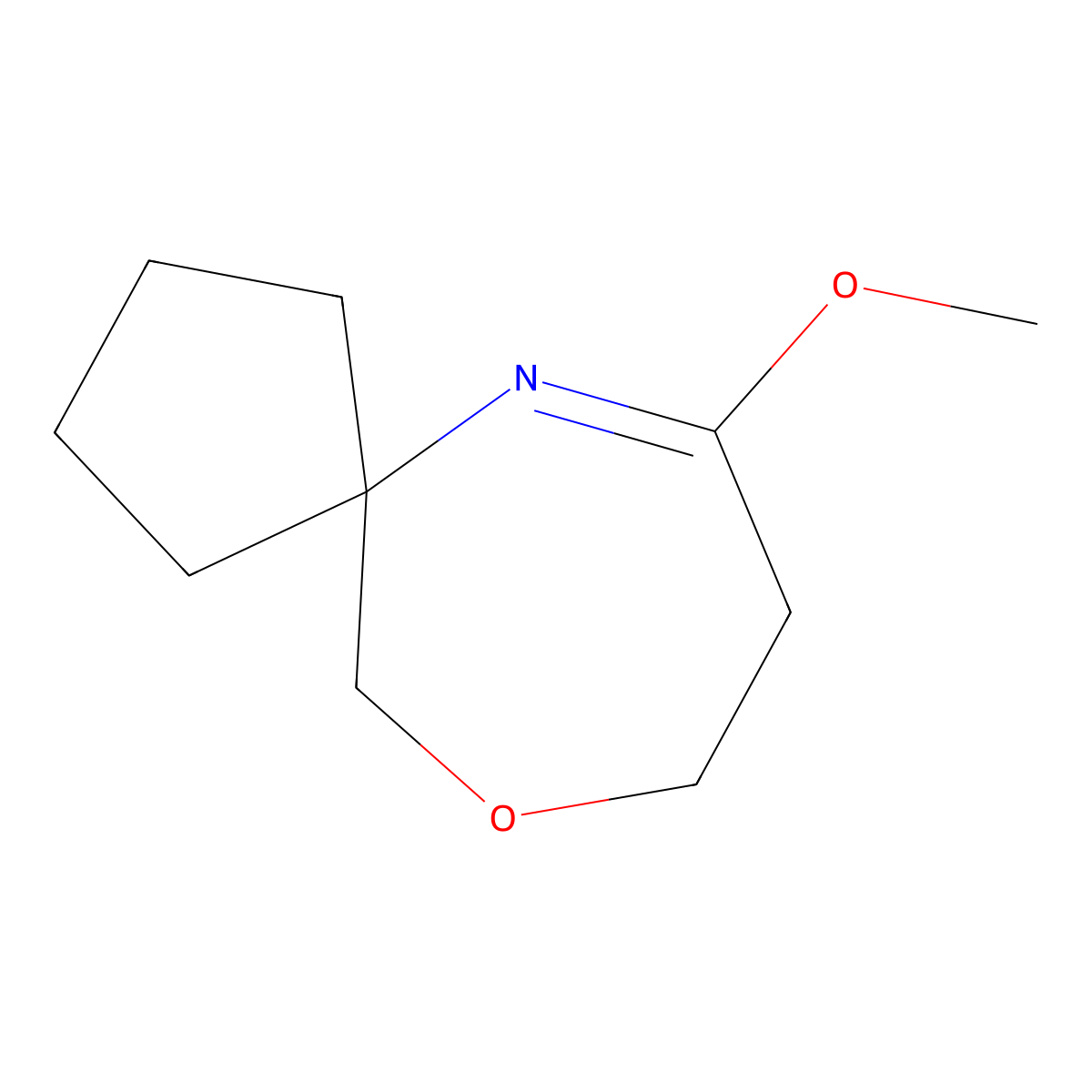 7-Methoxy-10-oxa-6-azaspiro(4.6)undec-6-ene molecular structure, CAS 2385255-99-0