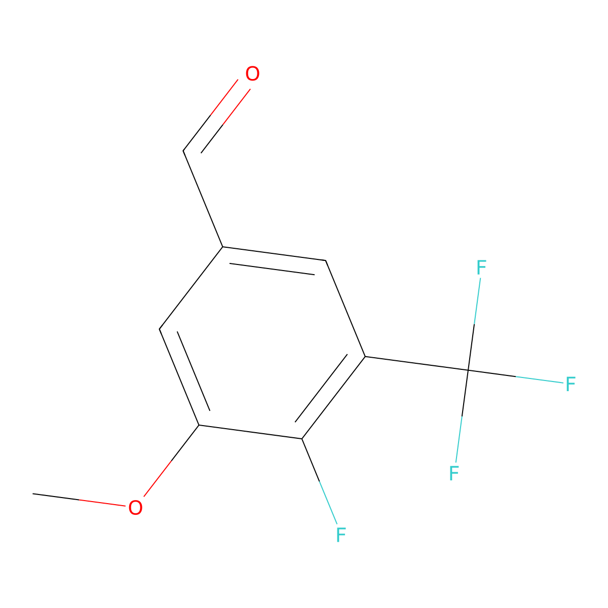 4-Fluoro-3-methoxy-5-(trifluoromethyl)benZaldehyde molecular structure, CAS 2385261-61-8