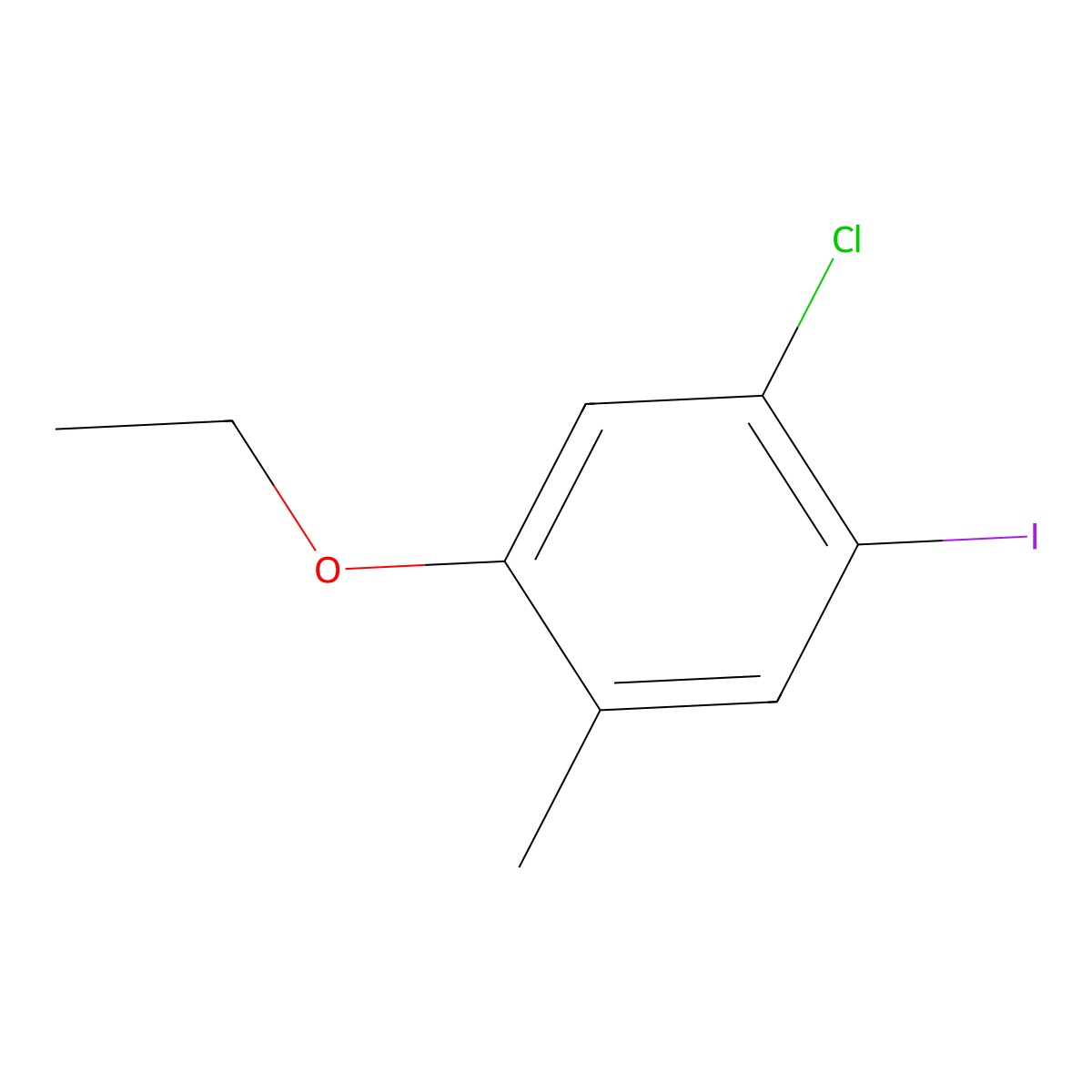 1-Chloro-5-ethoxy-2-iodo-4-methylbenzene molecular structure, CAS 2385261-67-4