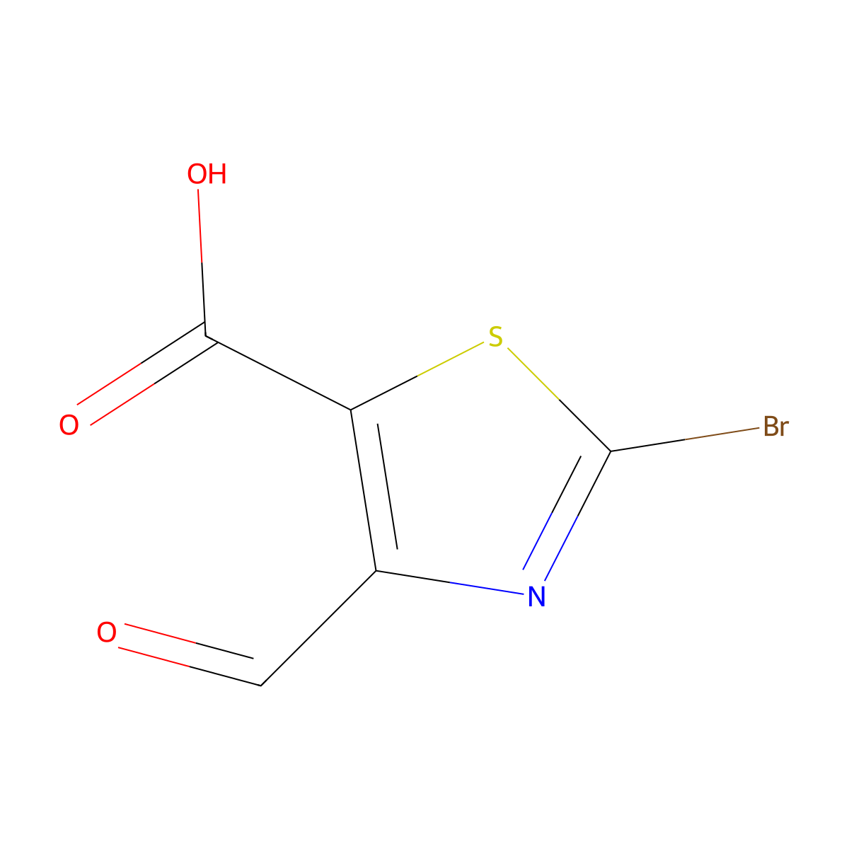 2-Bromo-4-formyl-1,3-thiazole-5-carboxylic acid molecular structure, CAS 2385267-14-9