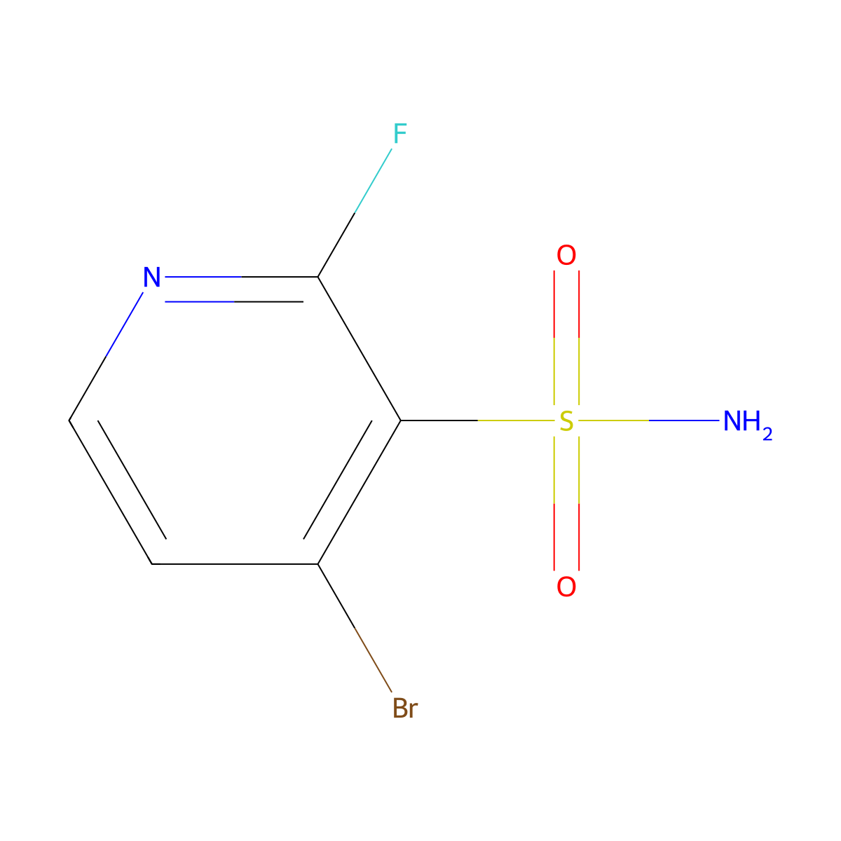 4-Bromo-2-fluoropyridine-3-sulfonamide molecular structure, CAS 2385267-99-0