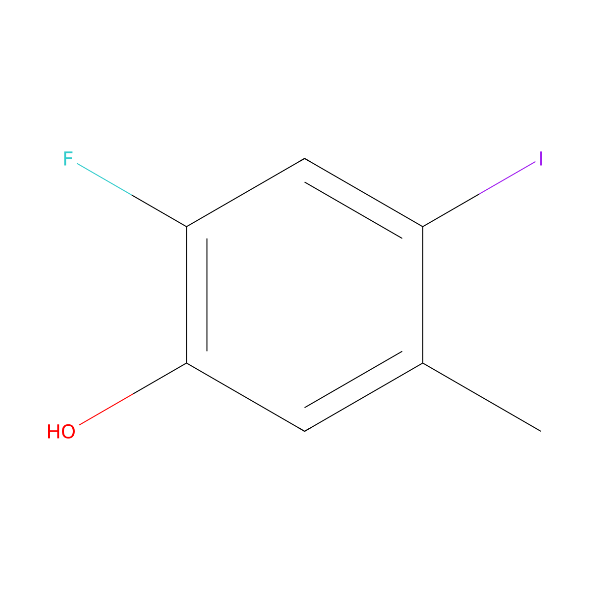 2-Fluoro-4-iodo-5-methylphenol molecular structure, CAS 2385268-90-4