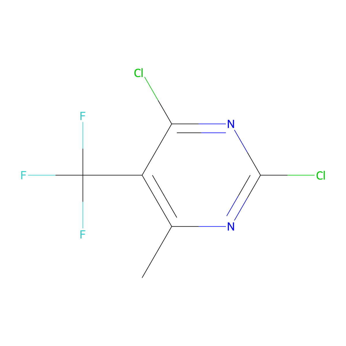 2,4-Dichloro-6-methyl-5-(trifluoromethyl)pyrimidine molecular structure, CAS 2385273-13-0