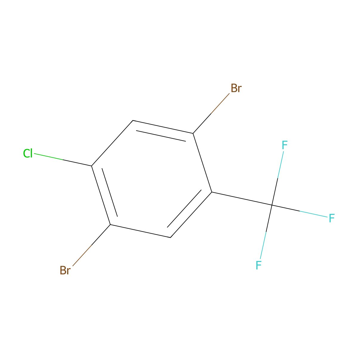 1,4-Dibromo-2-chloro-5-(trifluoromethyl)benzene molecular structure, CAS 2385282-98-2