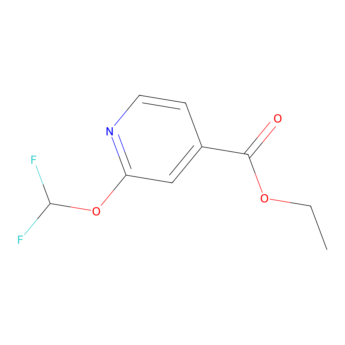 Ethyl 2-(difluoromethoxy)isonicotinate molecular structure, CAS 2385283-32-7