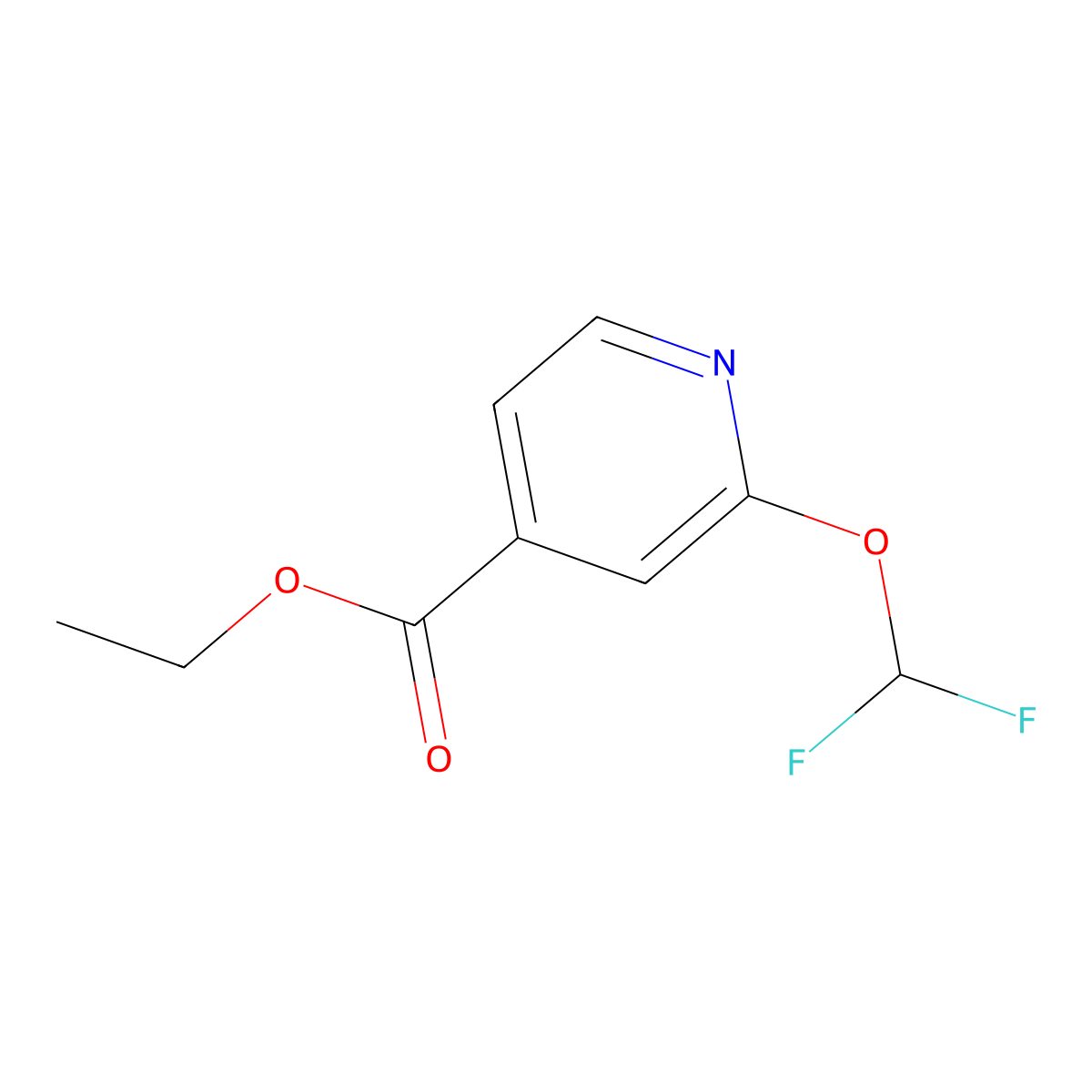 Ethyl 2-(difluoromethoxy)isonicotinate molecular structure, CAS 2385283-32-7