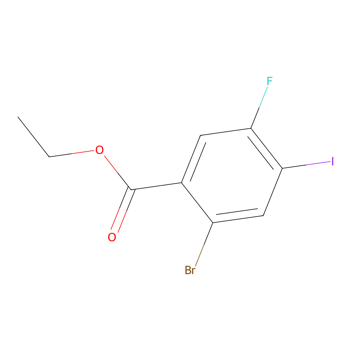 Ethyl 2-bromo-5-fluoro-4-iodobenZoate molecular structure, CAS 2385284-61-5
