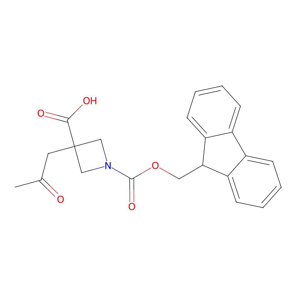 1-{[(9H-fluoren-9-yl)methoxy]carbonyl}-3-(2-oxopropyl)azetidine-3-carboxylicacid molecular structure, CAS 2385284-74-0