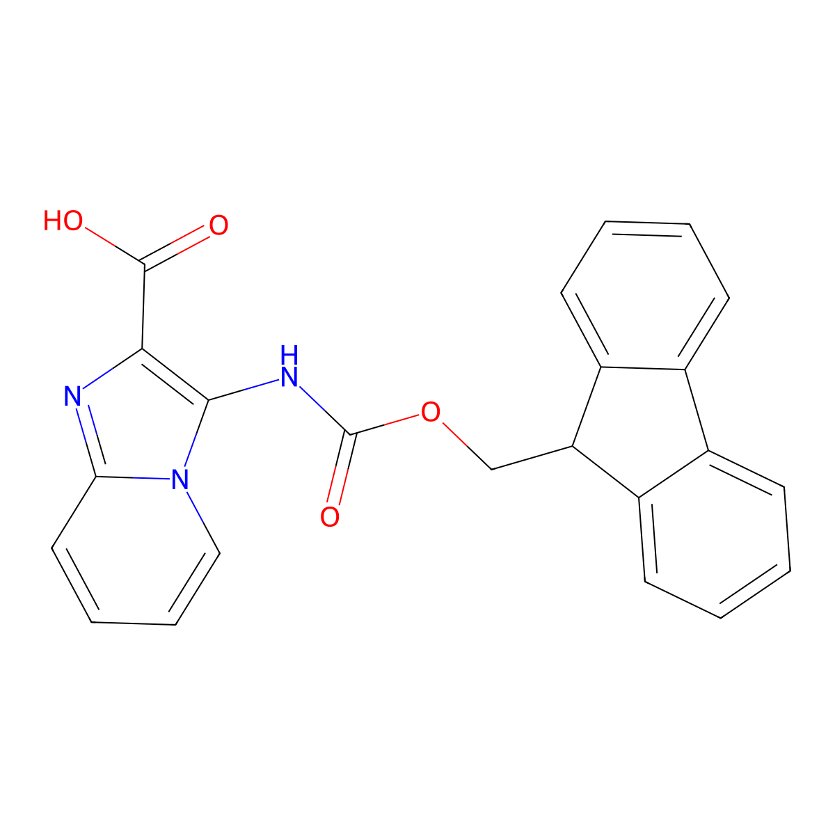 3-({[(9H-fluoren-9-yl)methoxy]carbonyl}amino)imidazo[1,2-a]pyridine-2-carboxylic acid molecular structure, CAS 2385287-61-4