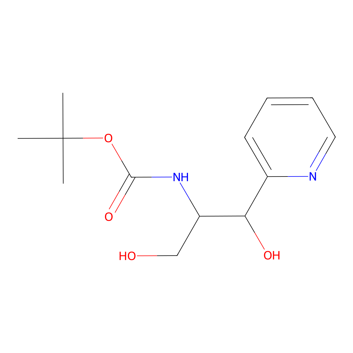 tert-butyl N-[1,3-dihydroxy-1-(pyridin-2-yl)propan-2-yl]carbamate molecular structure, CAS 2385292-67-9