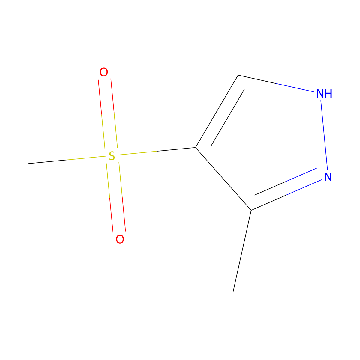 4-Methanesulfonyl-3-methyl-1H-pyrazole molecular structure, CAS 2385297-07-2