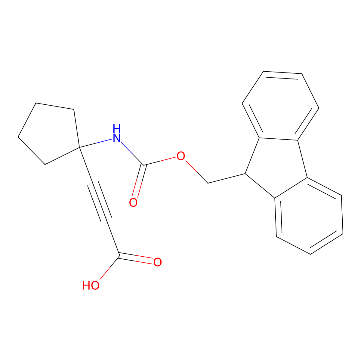 3-[1-({[(9H-fluoren-9-yl)methoxy]carbonyl}amino)cyclopentyl]prop-2-ynoic acid molecular structure, CAS 2385297-67-4