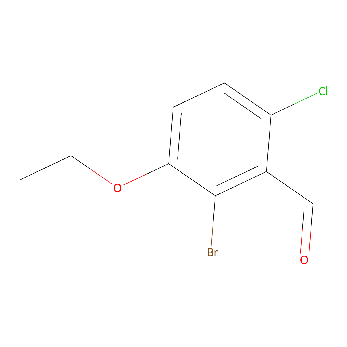 2-Bromo-6-chloro-3-ethoxybenzaldehyde molecular structure, CAS 2385298-35-9