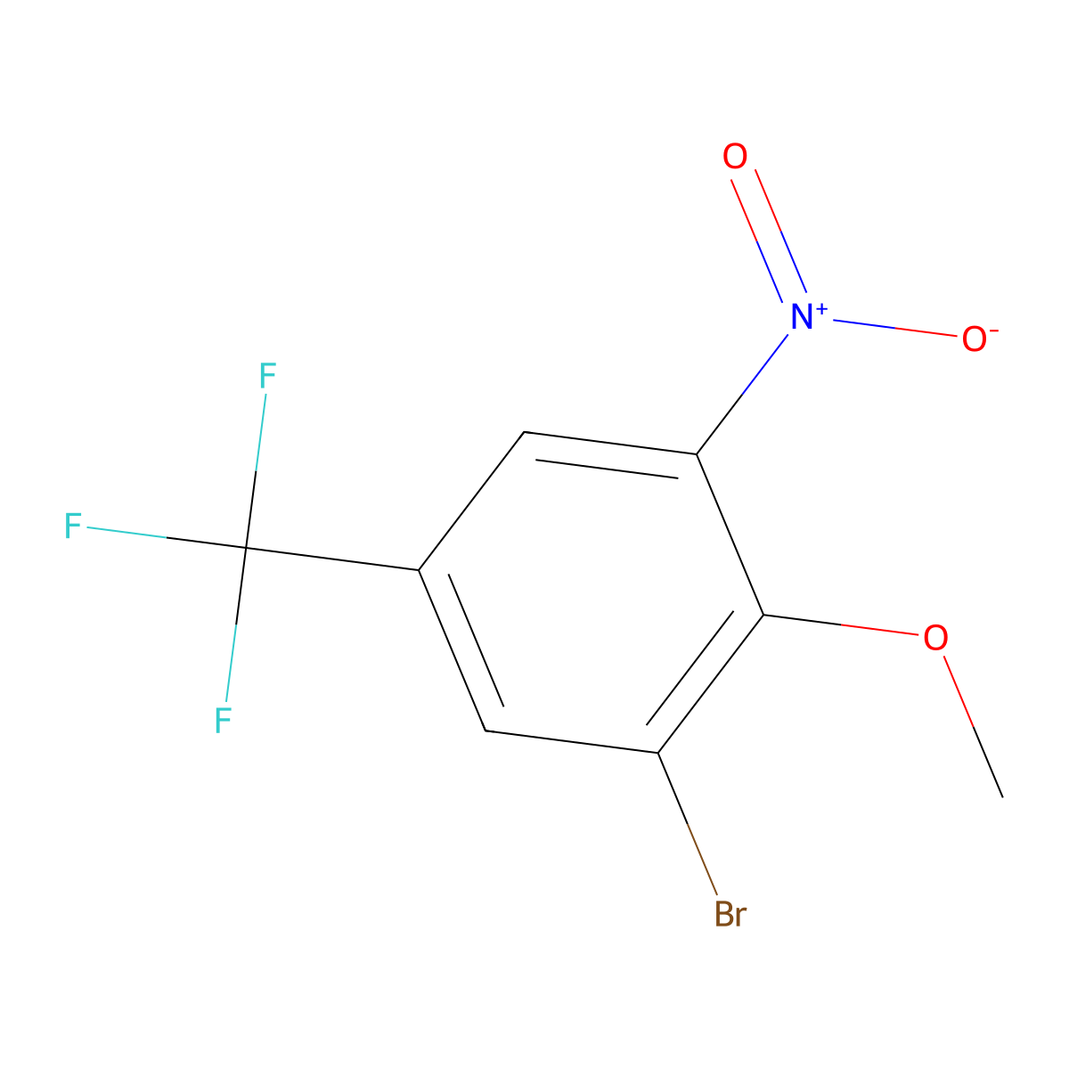 1-Bromo-2-methoxy-3-nitro-5-(trifluoromethyl)-benzene molecular structure, CAS 2385299-48-7
