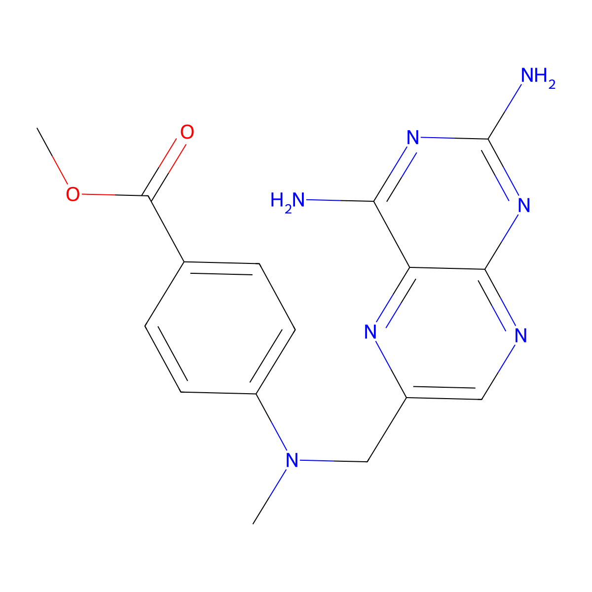 Methyl 4-{[(2,4-diaminopteridin-6-yl)methyl](methyl)amino}benzoate molecular structure, CAS 23853-09-0