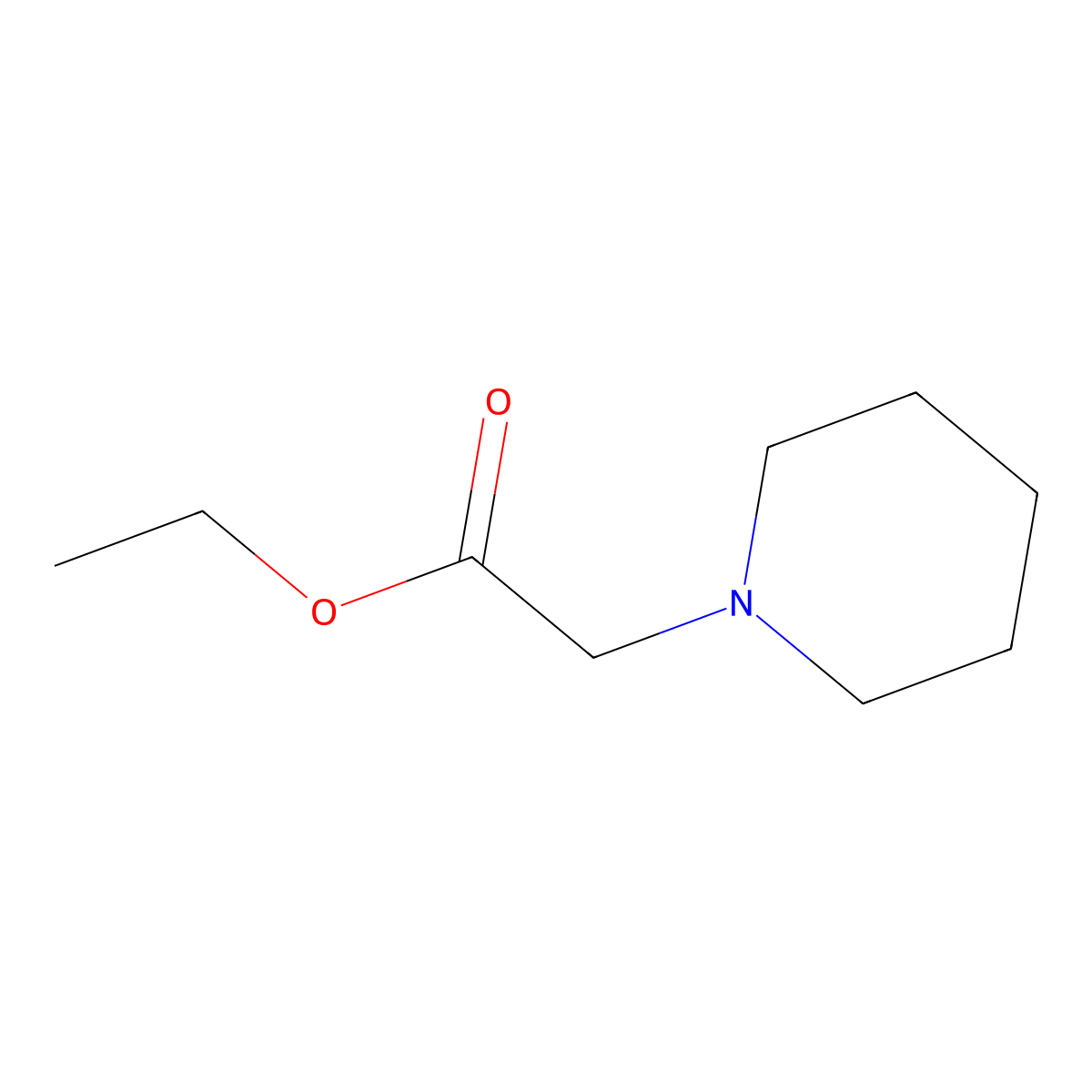 1-Piperidineacetic acid, ethyl ester molecular structure, CAS 23853-10-3