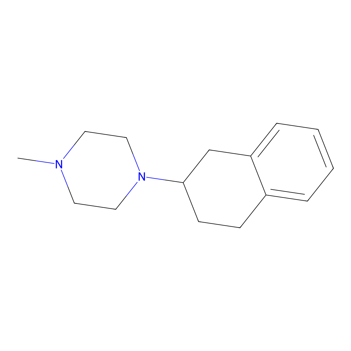 Piperazine, 1-methyl-4-(1,2,3,4-tetrahydro-2-naphthyl)- molecular structure, CAS 23853-58-9