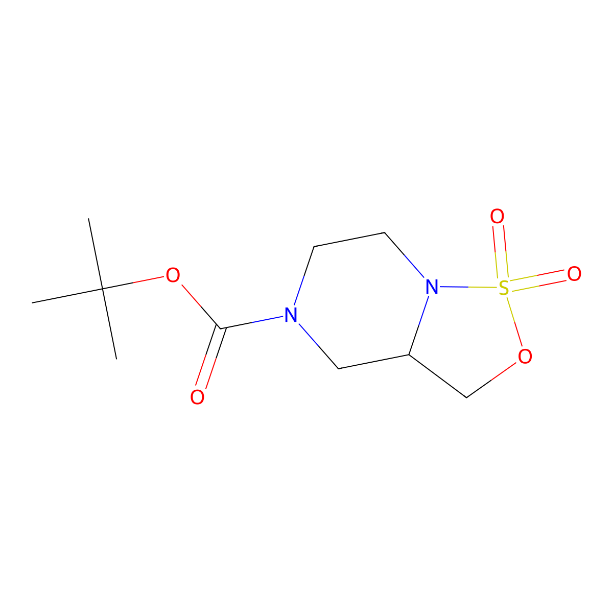 Tert-butyl 1,1-dioxo-hexahydro-1lambda6-[1,2,3]oxathiazolo[3,4-a]piperazine-5-carboxylate molecular structure, CAS 2385303-40-0