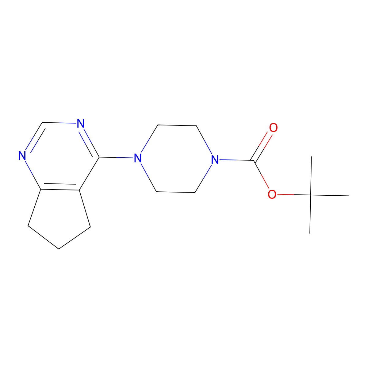 tert-butyl 4-{5H,6H,7H-cyclopenta[d]pyrimidin-4-yl}piperazine-1-carboxylate molecular structure, CAS 2385306-12-5