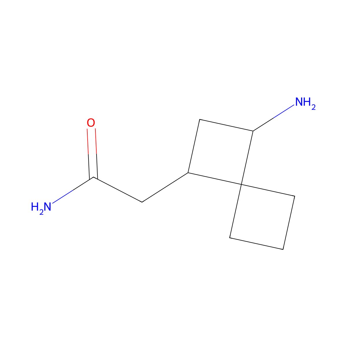 2-{3-Aminospiro[3.3]heptan-1-yl}acetamide molecular structure, CAS 2385306-16-9