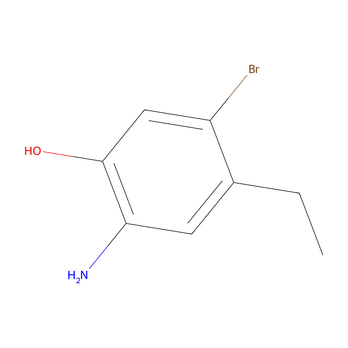 2-Amino-5-bromo-4-ethylphenol molecular structure, CAS 2385314-72-5