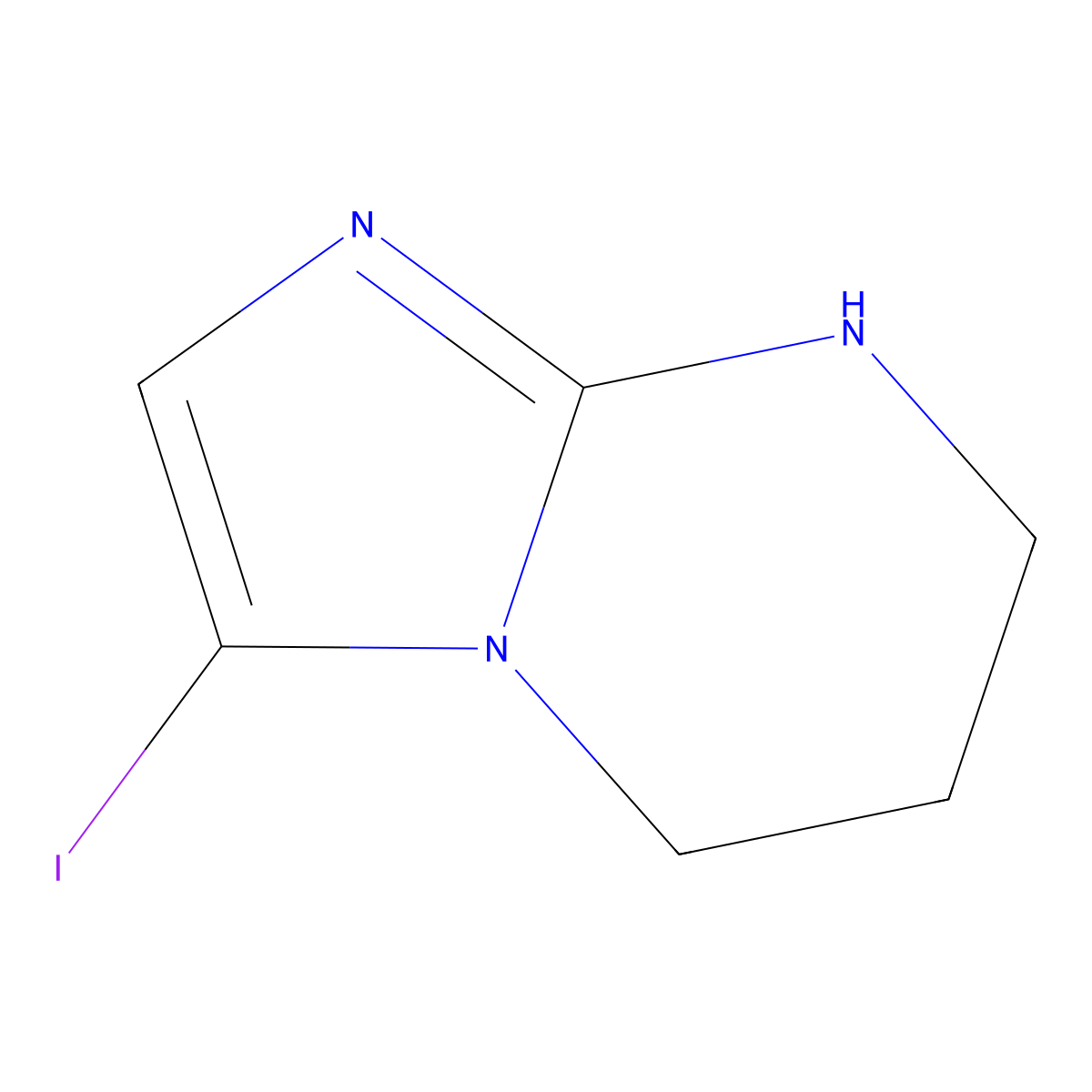 3-iodo-5H,6H,7H,8H-imidazo[1,2-a]pyrimidine molecular structure, CAS 2385323-04-4