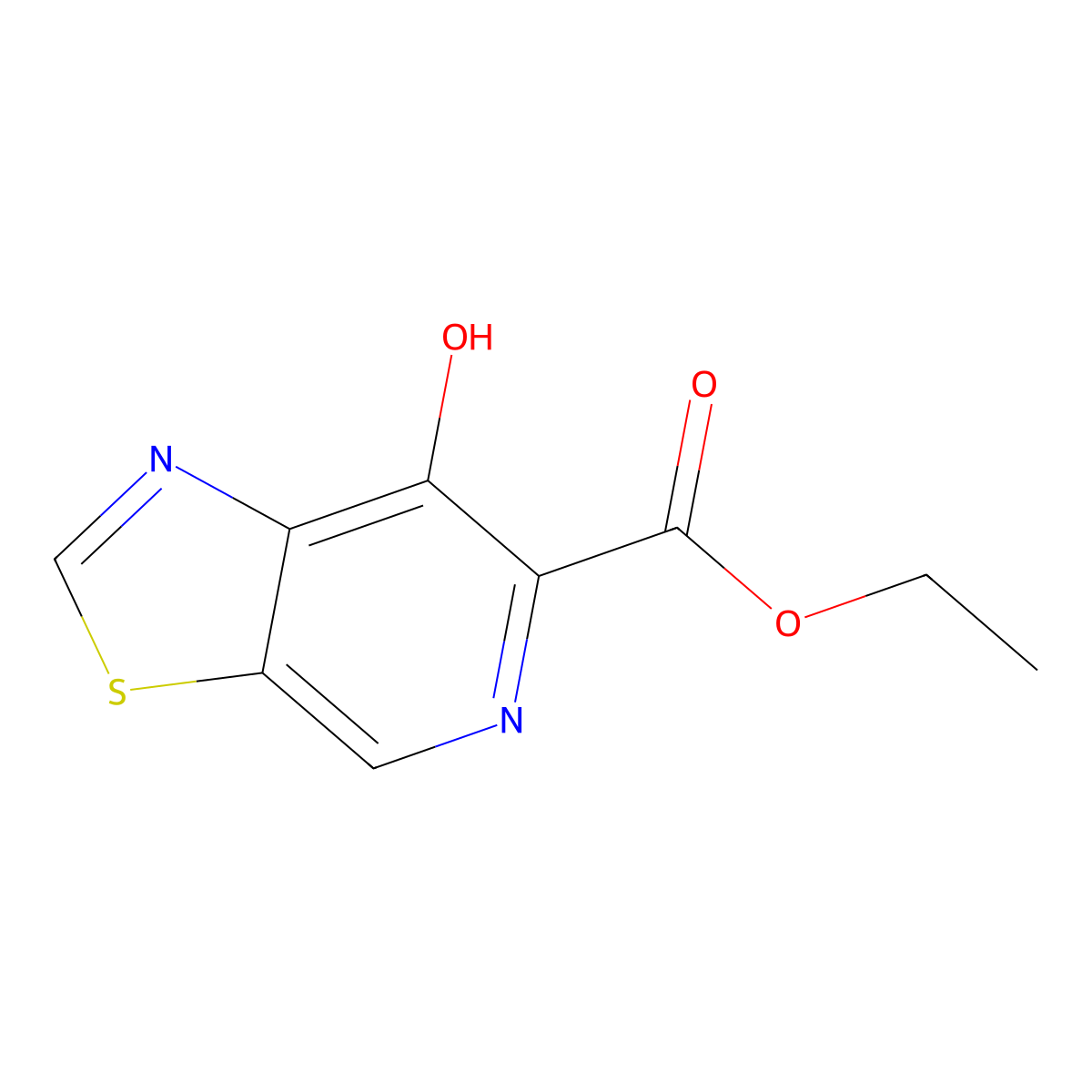 Ethyl 7-hydroxy-[1,3]thiazolo[5,4-c]pyridine-6-carboxylate molecular structure, CAS 2385325-15-3