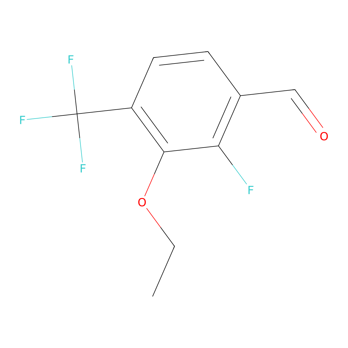3-Ethoxy-2-fluoro-4-(trifluoromethyl)benzaldehyde molecular structure, CAS 2385326-92-9
