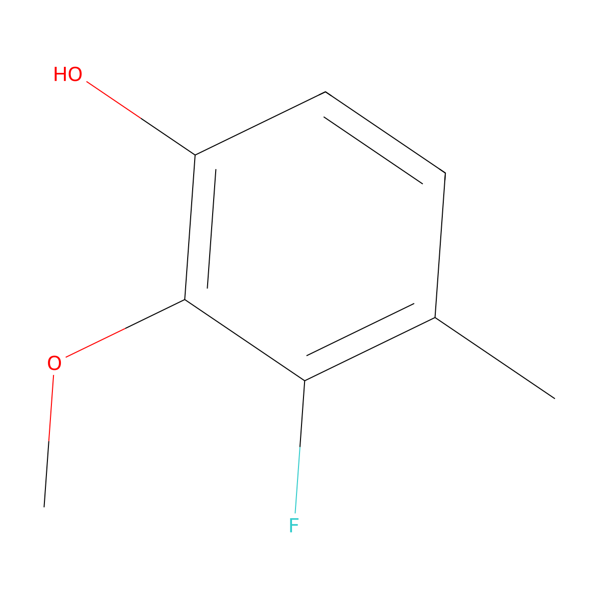 3-Fluoro-2-methoxy-4-methylphenol molecular structure, CAS 2385327-41-1