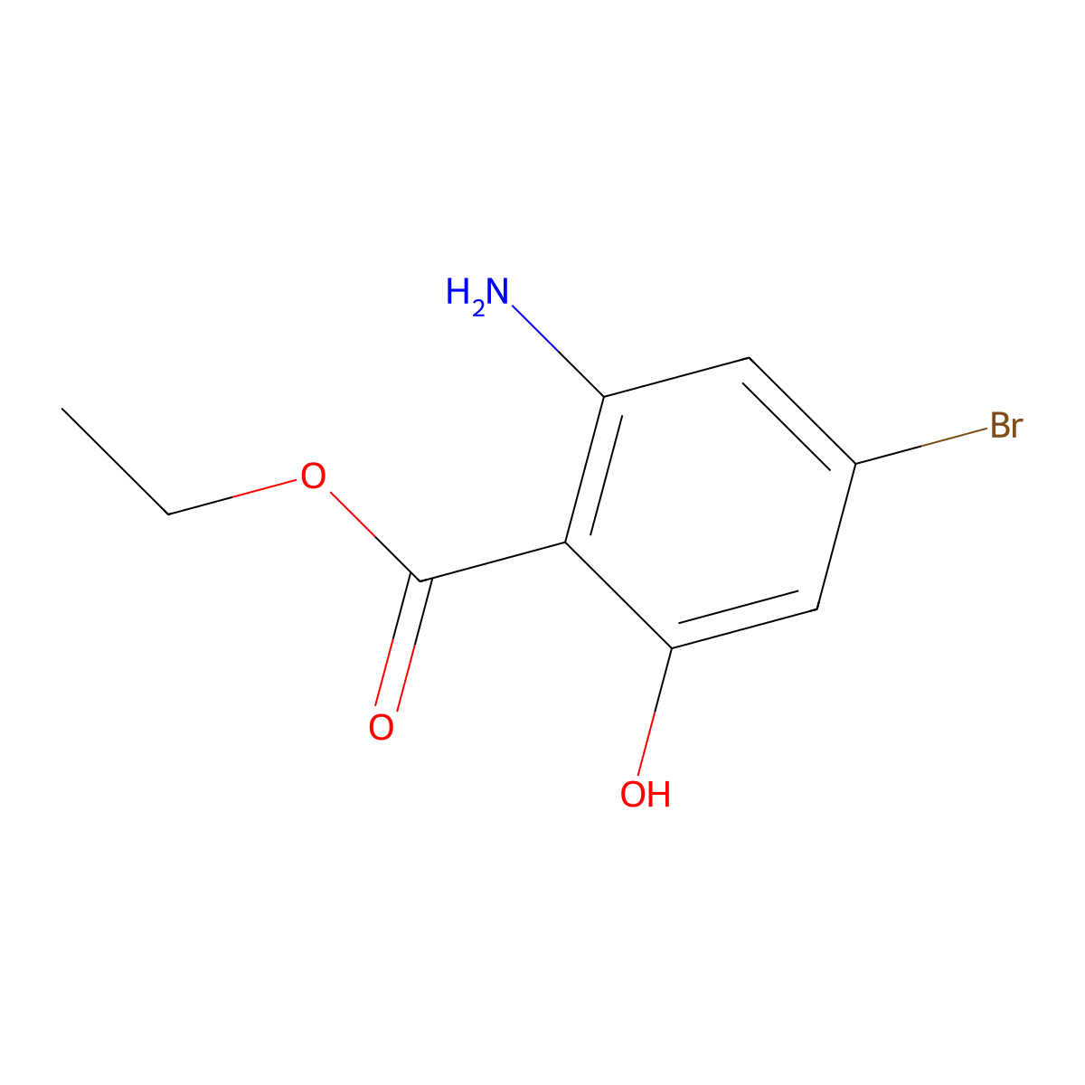 Ethyl 2-amino-4-bromo-6-hydroxybenzoate molecular structure, CAS 2385329-56-4