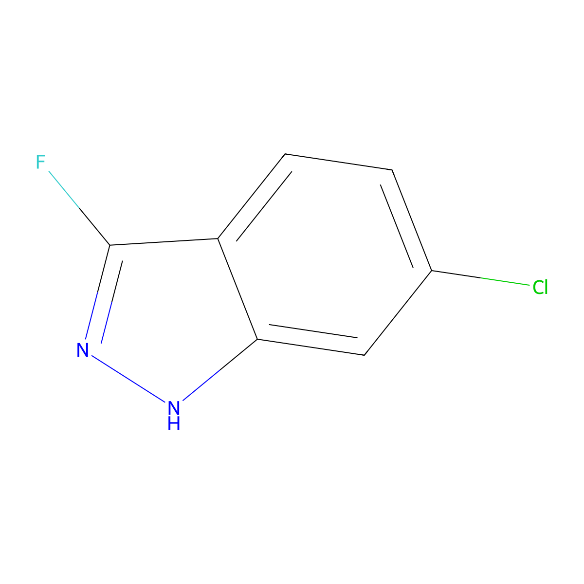 6-Chloro-3-fluoro-1H-indazole molecular structure, CAS 2385330-62-9