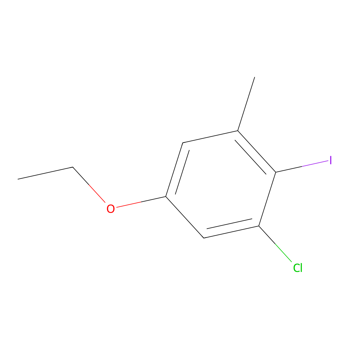 1-Chloro-5-ethoxy-2-iodo-3-methylbenzene molecular structure, CAS 2385331-05-3