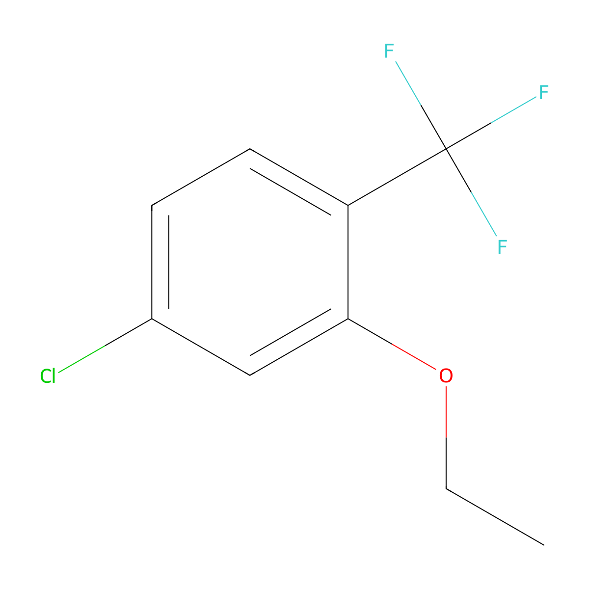 4-Chloro-2-ethoxy-1-(trifluoromethyl)benzene molecular structure, CAS 2385332-00-1