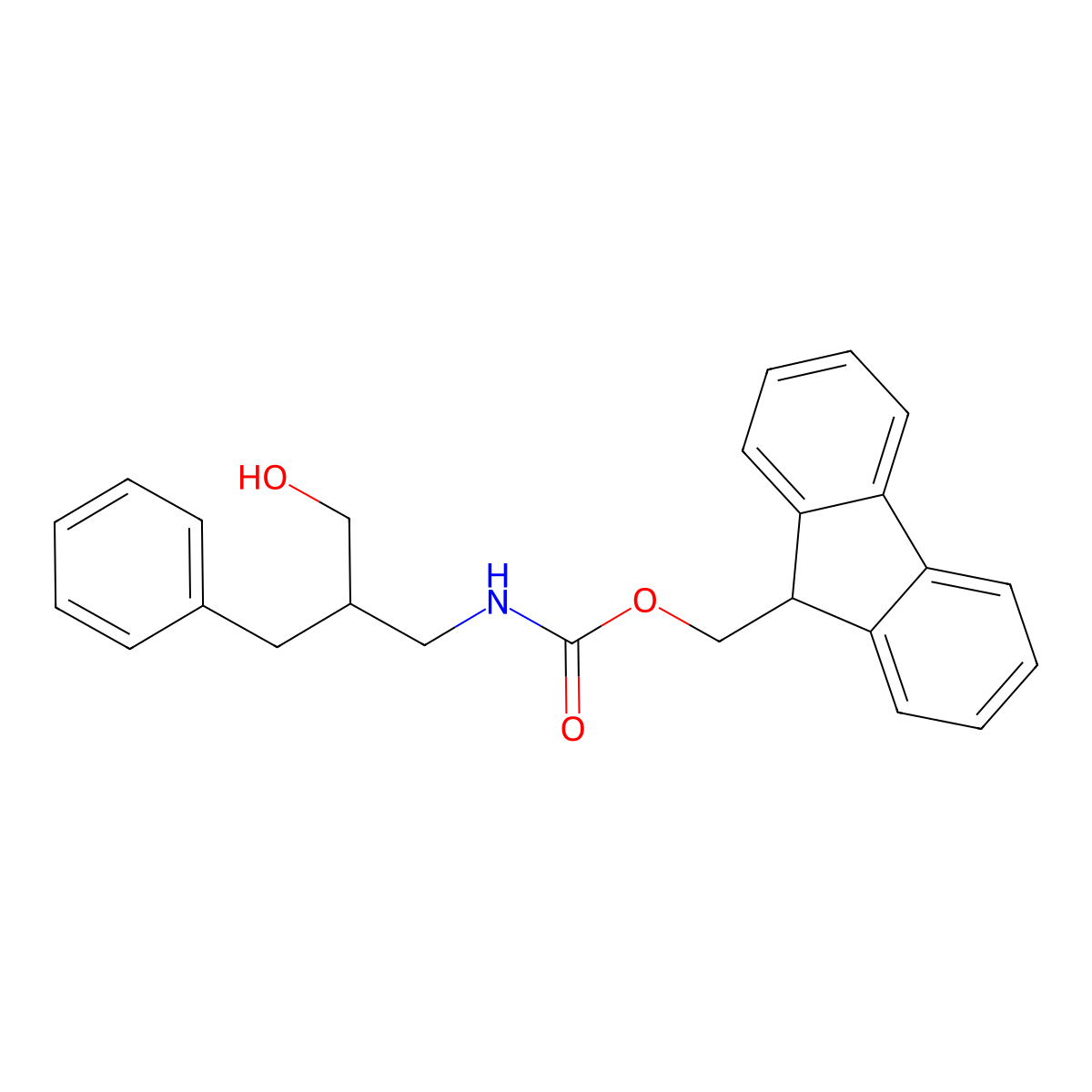 (9H-fluoren-9-yl)methyl N-(2-benzyl-3-hydroxypropyl)carbamate molecular structure, CAS 2385332-22-7
