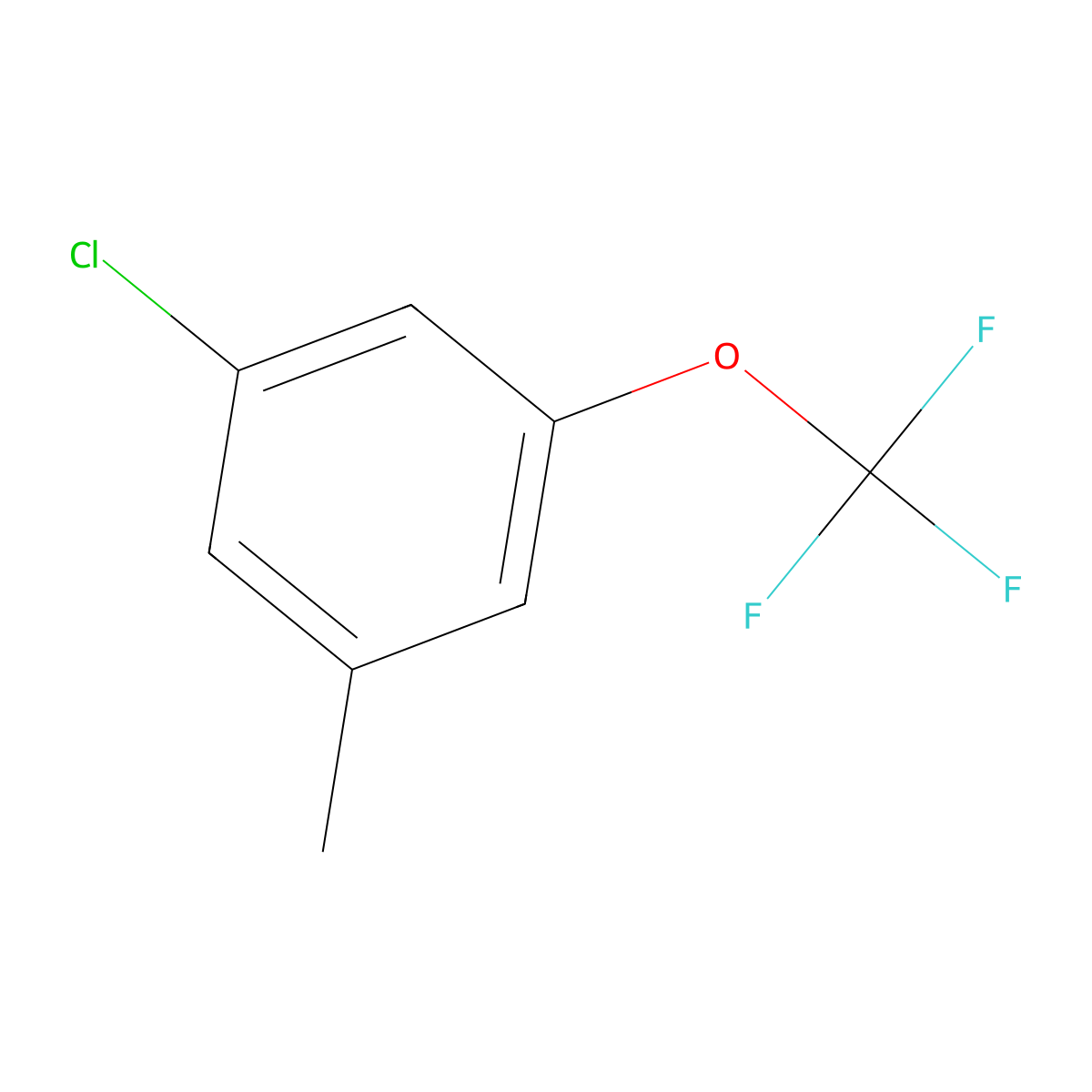 1-Chloro-3-methyl-5-(trifluoromethoxy)benzene molecular structure, CAS 2385336-43-4
