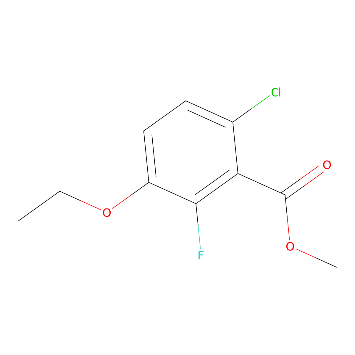 Methyl 6-chloro-3-ethoxy-2-fluorobenzoate molecular structure, CAS 2385337-05-1